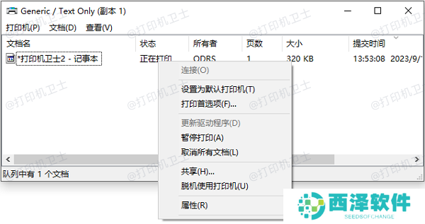 检查打印任务和队列